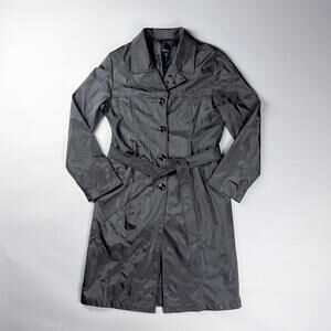Y2K Women's Black Trench Coat with Belt